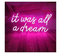 Luz de neón Todo fue un sueño para el letrero de neón LED para dormitorio, hogar, para fiesta, sala, bar, club, tienda, decoración pared, lámpara regulable alimentada por para USB, 38 cm x 16(A)