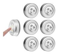Luz de Noche Alimentada por Baterías, Lámpara Adhesiva a Batería, Luz con Sensor de Movimiento para Interiores, 6 pcs Lámpara Nocturna sin Cable para Habitaciones Escalera Escalón Pasillo