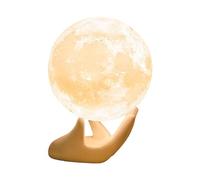Luz De Noche De Luna, Con Portalámparas De Mano De Cerámica, Luz De Noche De Luna | Luz De Noche De Luna Bola De Luz Y Brillante Cerca De La Luna, Lámpara De Mesa Con Sensor Táctil Regulable