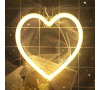 Luz de Noche de Neón, Letreros de Neón LED Luz de Noche Corazón Luces de Neón Luces de Neón Batería Operada por USB (Cálido)