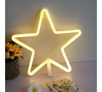 Luz de Noche de Neón, Letreros de Neón LED Luz Nocturna Estrella Luces de Neón Luz de Neón Batería Operada por USB (Cálido)