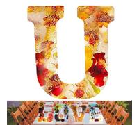 Luz de Noche de Resina Floral, luz de Noche de Resina con 26 Letras Florales, luz de Noche Floral Hecha a Mano, para Madre Esposa, lámpara de Letras Creativa con Nombre Personalizado (U)