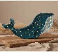 Luz de noche infantil ballena galaxia turquesa | Little Lights