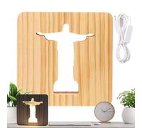 Luz de noche Jesús, lámpara de mesa de sueño Cristo Jesús, lámpara Jesús LED, lámpara de noche en forma de Jesús, lámpara Jesús de madera para cabecera, luz nocturna LED Jesucristo, lámpara de sueño