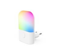 Luz de noche LED ""Color"" pr enchufe, sensor de crepúsculo, chgt coul., RGB