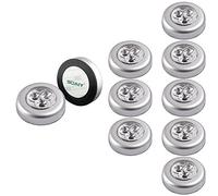 Luz de Noche / Luz del Sensor / Lampara Nocturna, para Quitamiedos, en Dormitorio / Cocina / Armario (10 Pcs / Pulsador)