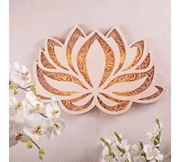 Luz de Noche para Habitación de Yoga, Lámpara de Pared Mandala, Corte Láser Tallado de Múltiples Capas, LED Elegante, Colgante, Paneles de MDF, Decoración (Loto)