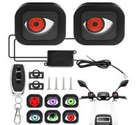 Luz de ojos de diablo, dinámica LED para ojos, interruptor de luz con mando a distancia, 6 patrones de ojos, luces decorativas ajustables para motocicleta, vehículos eléctricos, decoración DIY, 12-36