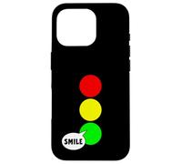 Luz de parada verde fiesta para solteros Color divertido sonrisa verde Carcasa para iPhone 16 Pro