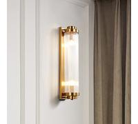 Luz de pared de cristal Sala de estar Dormitorios Iluminación de pared de lujo Diseño de geometría creativa E14x2 Lámpara de pared decorativa de metal para pasillo TV Telón de fondo Cafe Habitación de