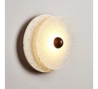 Luz de Pared de la lámpara de Doble Capa de Estilo nórdico, lámpara de Pared de travertino Natural Redonda, lámpara de Vidrio Texturizada decoración del Cuerpo de la Pared, Tienda de Ropa Barber Shop