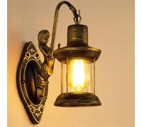 Luz De Pared Europea Antigua Linterna Creativa Lámpara Kerosene Retro Industria DESVÁN Personalidad Simple Sala Estar Estudio La Cama Americana Bar Cafetería Wall Sco, Retro