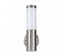 Lámpara Pared Lámpara Exterior Acero Inox. IP44 en Plata E27 Jardín Terraza