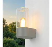Luz De Pared Exterior Licht-Erlebnisse Nottingham Aluminio Gris Ámbar E27 IP44