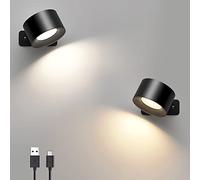 Luz de Pared LED LED de 2 Paquetes, lámparas de Pared LED Recargables, 3 Niveles de Brillo 3 Modos de Color, Control táctil rotativo de 360 °, Luces inalámbricas montadas en la Pared, Luces de