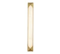 Luz De Pared LED Licht-Erlebnisse Alric Alabastro 63.5 Cm Antik Latón Blanco