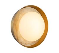 Luz De Pared LED Redonda Adelar Ø 21,6 Cm Alabastro Vidrio Metal 2825K