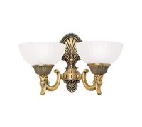 Luz De Pared Marta de Metal y Vidrio E27 36,5 cm Bronce Blanco 2-flammas