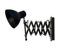 Luz De Pared Regulable Abatible E27 Negra Leselampe Harmony Retro