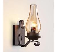 Luz de pared rústica Industrial mate de matrícula Amber Amber Glass Lámpara de pared Sombra Dino de la pared de la pared de la pared de la pared de la casa de la granja de interior para sala de estar