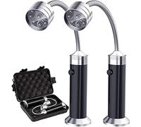 Luz de Parrilla, DailyAdorn MagnéTico 360 Grado Ajustable Llevó LáMpara de Luz con LED para Exteriores, Barbacoa, Camping, Fiesta (2 Unidades, Negro）