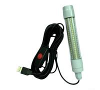 Luz de pesca subacuática LED USB 13W 5V, señuelo nocturno sumergible verde para calamar crappie para sombra, lámpara portátil para pecera (- 126 - luz azul)