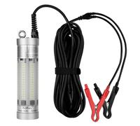 Luz de pesca submarina super brillante de 150W y 20900 lúmenes (blanca) | impermeable IP68 pesca nocturna señuelo y cebo para barco kayak y muelle agua salada agua dulce Luz que atrae calamar