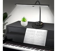 Luz de piano para piano de cola/vertical, lámpara LED mejorada con 5 modos de color y puerto de carga USB, lámpara de escritorio de piano de cuello de cisne regulable, temporizador de apagado