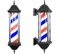 Luz de Poste de barbero clásico Rayas led giratorias Impermeable Al Aire Libre Señal de Interior Rojo Blanco Azul Montado en la Pared Pantalla de Negocios Abierta para la Tienda de salón