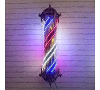 Luz De Poste De Barbero De Estilo Clásico - Letrero De Peluquería Al Aire Libre Con Tiras Led Giratorias Rojas, Blancas Y Azules - Decoración De Lámpara De Pared Led Retro Impermeable | Luz Led Para P