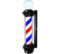 Luz de poste de barbero Lámpara de pared para exteriores Luz LED de barra de peluquería de 35 pulgadas, letrero de peluquería de peluquería, tiras LED luminosas giratorias, lámpara de pared retro