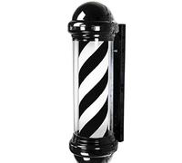Luz de poste de barbero, letrero giratorio de rayas blancas y negras impermeables para peluquería