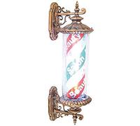 Luz de poste de barbero, luz de poste de barbero LED de 120 cm/47 pulgadas, tiras LED iluminadas giratorias, señal abierta de salón de peluquería para exteriores, lámpara de pared LED impermeable para