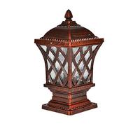 Luz de Poste de Pedestal básica al Aire Libre Lámpara de Cabeza de Columna fundida Cuadrada Impermeable Antigua Europea Lámpara de Pilar de Paisaje de jardín de Villa LED Linterna Tradicional Luz de