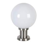 Luz de Poste Exterior Farola Exterior Jardin Lámpara De Columna Para Exteriores Moderna Con Forma De Globo, De Acero Inoxidable, Con Pantalla Acrílica Blanca, Resistente Al Agua, E27 Lámpara de Exteri