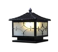 Luz de Poste Exterior Moderno, Poste De Luz De Hierro Para Puerta De Exterior, Luces De Pilar De Vidrio, Impermeable, Lámpara De Jardín De Villa Europea, E27, Luz De Columna Cuadrada De Paisaje Luz de