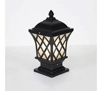 Luz de poste impermeable para exteriores, de 22.4 pulgadas, linterna negra con diseño esmerilado resistente a la intemperie para iluminación de porche, jardín y camino