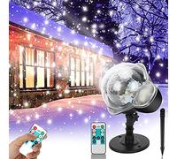 Luz de proyector de Nevadas navideñas, Luces de proyector LED de Copo de Nieve para Exteriores, Luces de proyector de caída de Copos de Nieve Blancas Impermeables para Fiestas en Interiores,