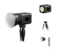 Luz de relleno COB de 60 W con reflector de caja de luz portátil (negro) | Incluye softbox y reflector, ajustable para modos de iluminación, diseño compacto de 11 cm, ideal para fotografía de viaje
