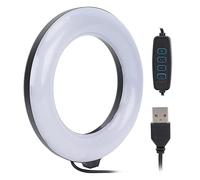 Luz de Relleno de Anillo LED de 6 Pulgadas, Lámpara de Relleno de Video Selfie USB de Escritorio Portátil, Regulable 3000-6000K, para Transmisión en Vivo/Fotografía/Grabación de Video/Reunión en