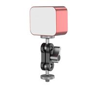 Luz de relleno LED de aleación de aluminio ligera con soporte de zapata fría de 1/4 pulgadas, ideal para creación de contenido, transmisión de video, luz de cámara de aluminio