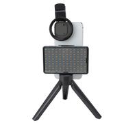 Luz de Relleno para Teléfono con Tatuaje, LED Portátil, Brillo y Temperatura de Color Ajustables, Clip de Lente CPL para Fotografía, Transmisión en Vivo con Batería de 3000 MAh