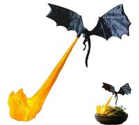 Luz de rincón de estantería de dragón, impresión 3D, decoración de estante de fantasía que respira fuego, diseño de dragón volador, llama roja o azul, opciones grandes y pequeñas, regalo para amantes