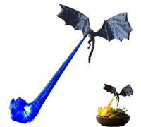 Luz de rincón de estantería de dragón, impresión 3D, decoración de estante de fantasía que respira fuego, diseño de dragón volador, llama roja o azul, opciones grandes y pequeñas, regalo para amantes