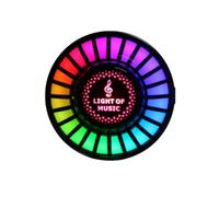 Luz de Ritmo Activada por Voz para Coche, Clip de Ventilación Ambientador, Lámpara de Recogida Redonda RGB Activada por Voz, Control de Ganancia Dinámica AGC, Control de