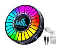 Luz de ritmo controlada por música RGB, 5,8 x 5,8 x 2,2 cm, lámpara de pastilla LED ABS, 53 G, luz con sensor ambiental con aromaterapia y soporte para sincronización de música de juegos de