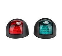 Luz de señal de navegación LED Luz de navegación para barco a prueba de agua Rojo Verde Par Luz lateral marina para yates Barcos de pesca Lanchas rápidas de menos de 12 m Material (Negra)