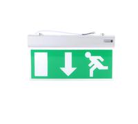 Luz de señal de salida de emergencia LED, señal de flecha hacia abajo de salida de incendios Señal de salida de emergencia de doble cara suspendida Señal de iluminación de salida de acrílico Luz indic