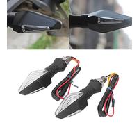 Luz de señal de universal para motocicleta, 2 piezas de 12 V, luz de señal de para motocicleta, indicadores LED negros y amarillos de doble cara