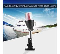 Luz de Señal de Yate para Barco Marino, Lámpara de Navegación LED con Ancla de Popa Plegable, Ajustable